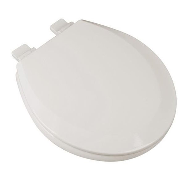 Plumbing Technologies Plumbing Technologies 1F1R7-02 Slow Close Premium Round Molded Wood Toilet Seat; Biscuit 1F1R7-02